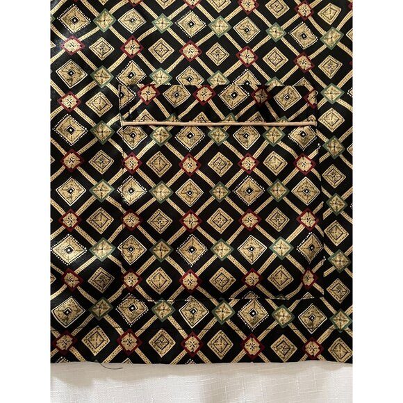 Vintage Victorias Secret Womens Satin Pajama Top Sz L Geometric Diamond Pattern - Picture 4 of 9